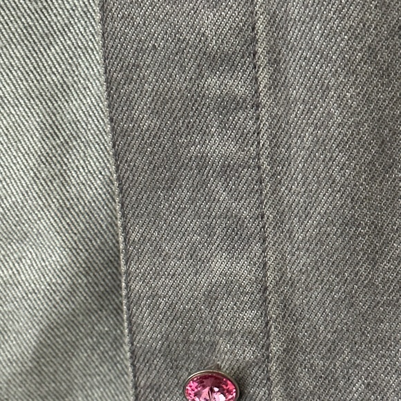 CHRISTINE ALEXANDER VINTAGE DENIM JEAN JACKET WITH CRYSTAL EMBELLISHMENTS - Picture 3 of 8